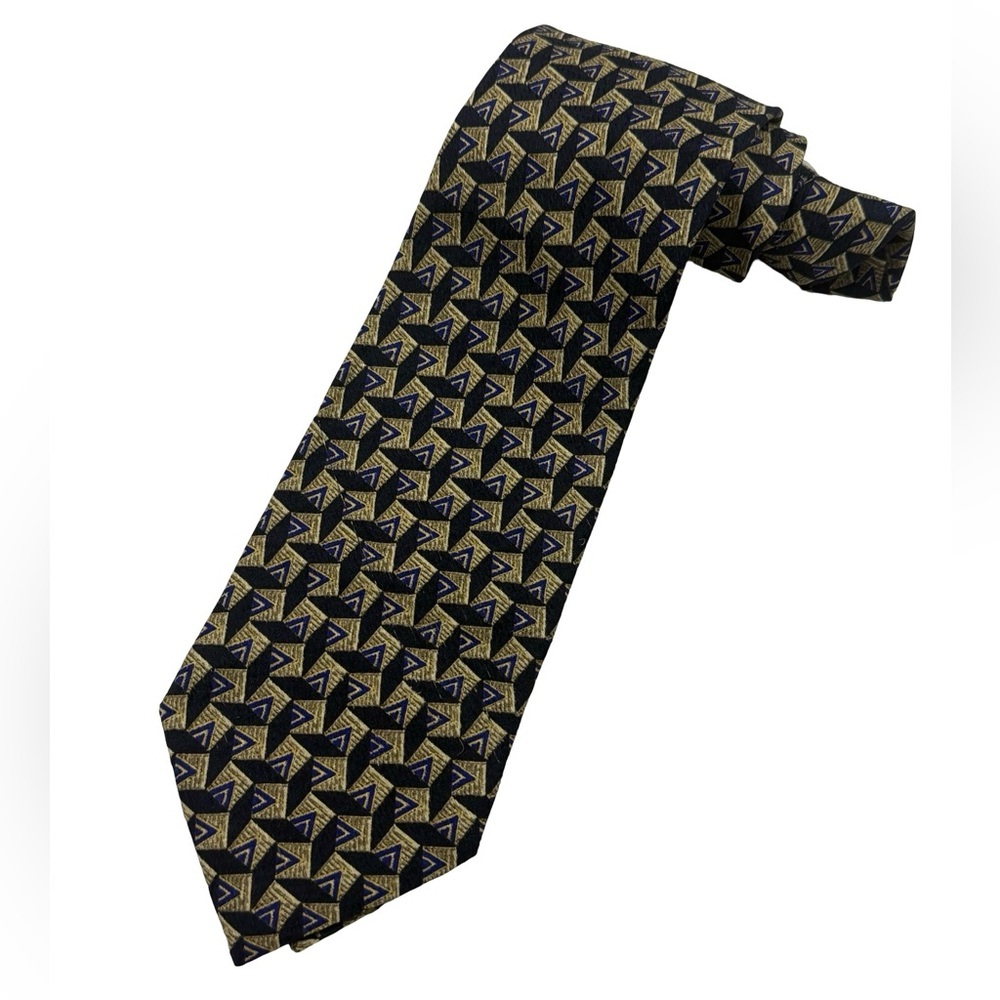 Valentino Cravatte Silk Tie Designer Geometric Pattern Luxury Italy